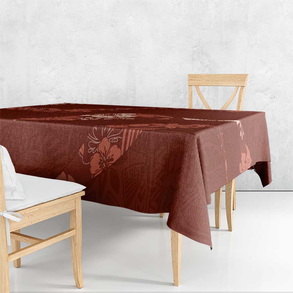 Aloha Hawaii Floral Tapa Tablecloth Patchwork Crimson - Polynesian Pride