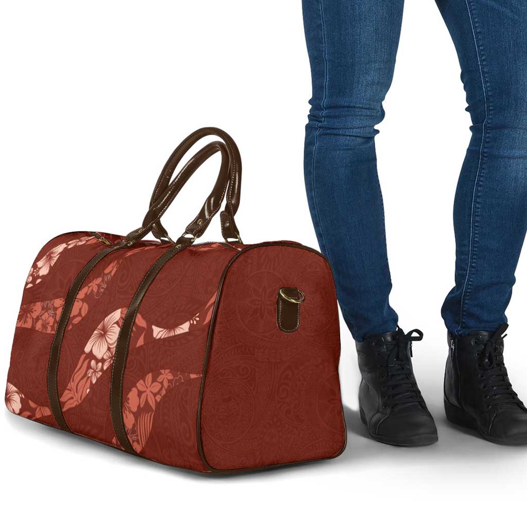 Aloha Hawaii Floral Tapa Travel Bag Patchwork Crimson - Polynesian Pride