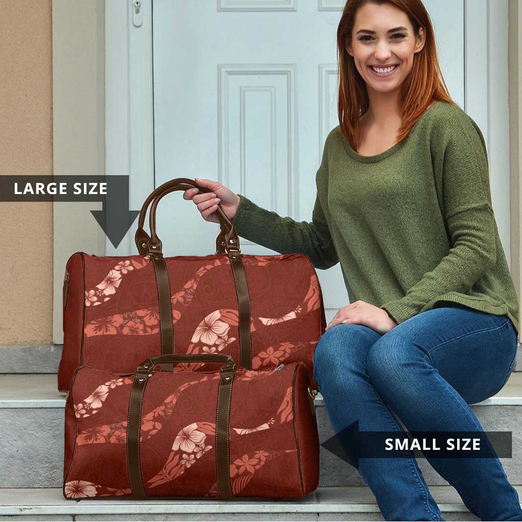 Aloha Hawaii Floral Tapa Travel Bag Patchwork Crimson - Polynesian Pride