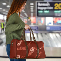Aloha Hawaii Floral Tapa Travel Bag Patchwork Crimson - Polynesian Pride