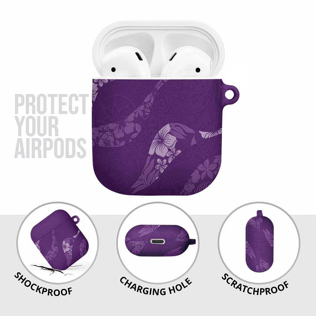 Aloha Hawaii Floral Tapa AirPods Case Patchwork Violet - Polynesian Pride