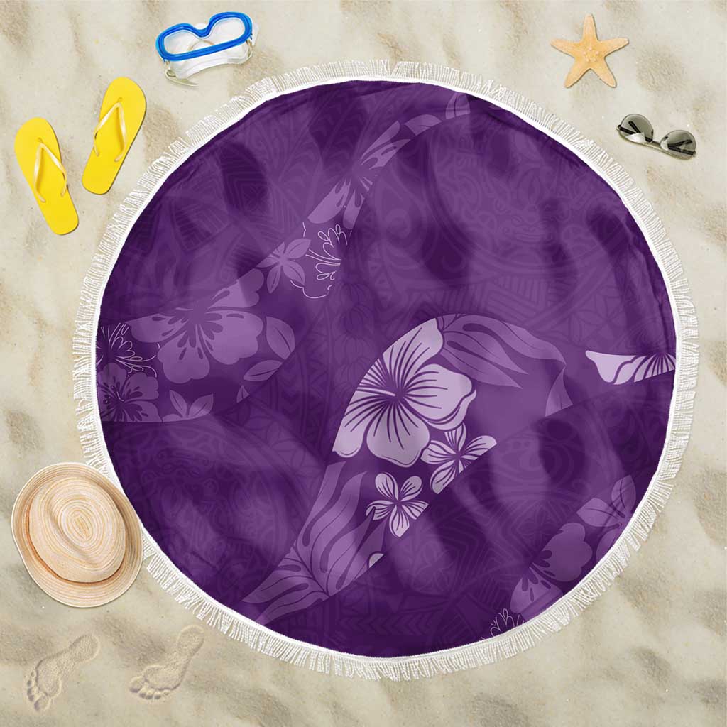 Aloha Hawaii Floral Tapa Beach Blanket Patchwork Violet - Polynesian Pride