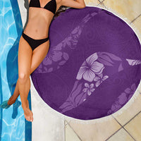 Aloha Hawaii Floral Tapa Beach Blanket Patchwork Violet - Polynesian Pride