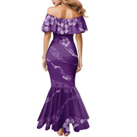 Aloha Hawaii Floral Tapa Family Matching Mermaid Dress and Hawaiian Shirt Patchwork Violet LT7 - Polynesian Pride
