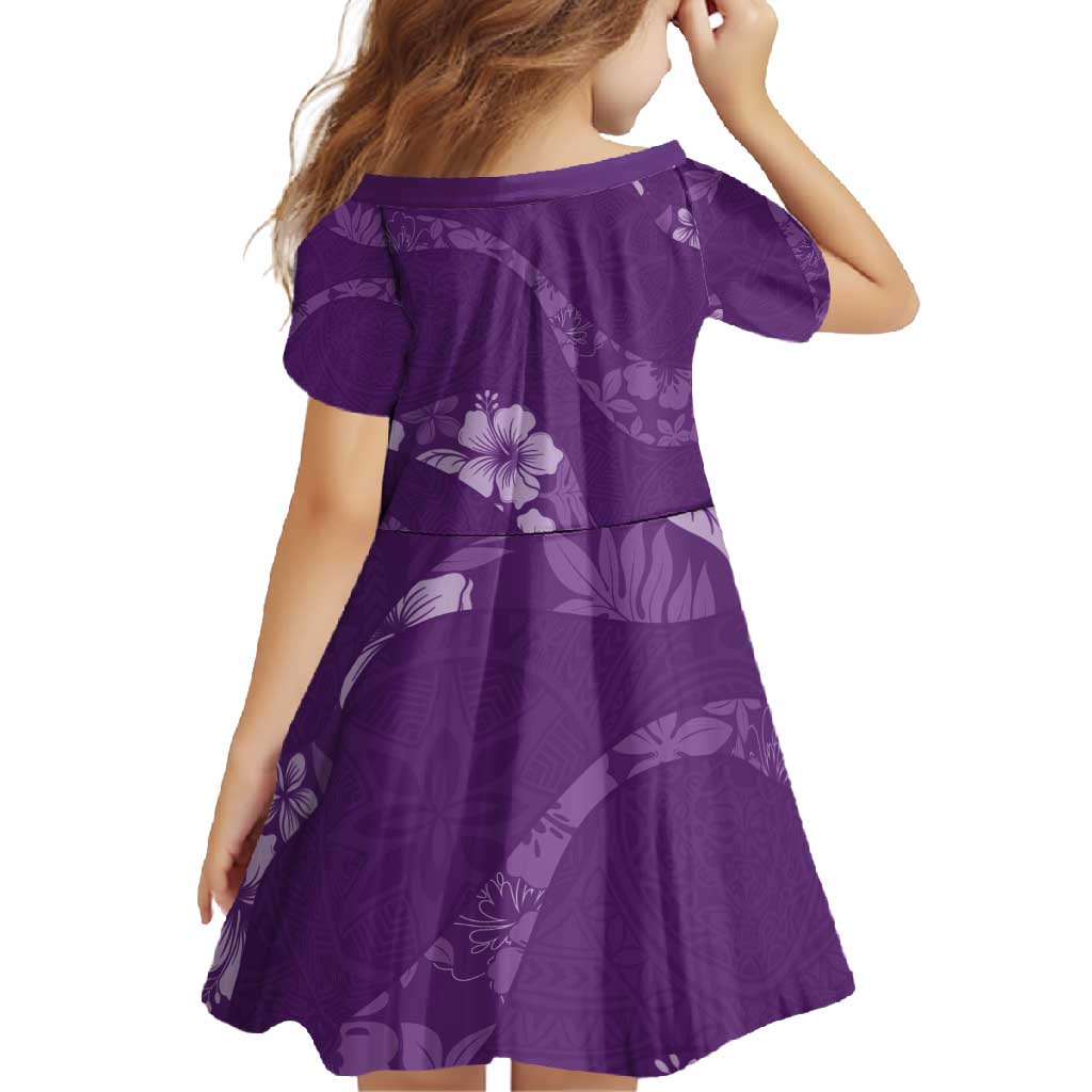 Aloha Hawaii Floral Tapa Family Matching Off Shoulder Maxi Dress and Hawaiian Shirt Patchwork Violet LT7 - Polynesian Pride