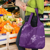 Aloha Hawaii Floral Tapa Grocery Bag Patchwork Violet - Polynesian Pride