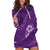Aloha Hawaii Floral Tapa Hoodie Dress Patchwork Violet - Polynesian Pride
