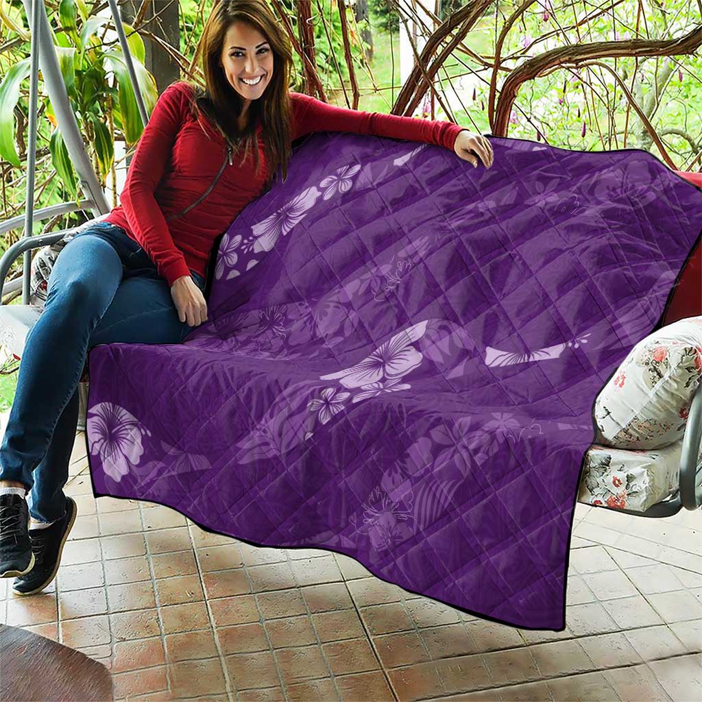 Aloha Hawaii Floral Tapa Quilt Patchwork Violet - Polynesian Pride