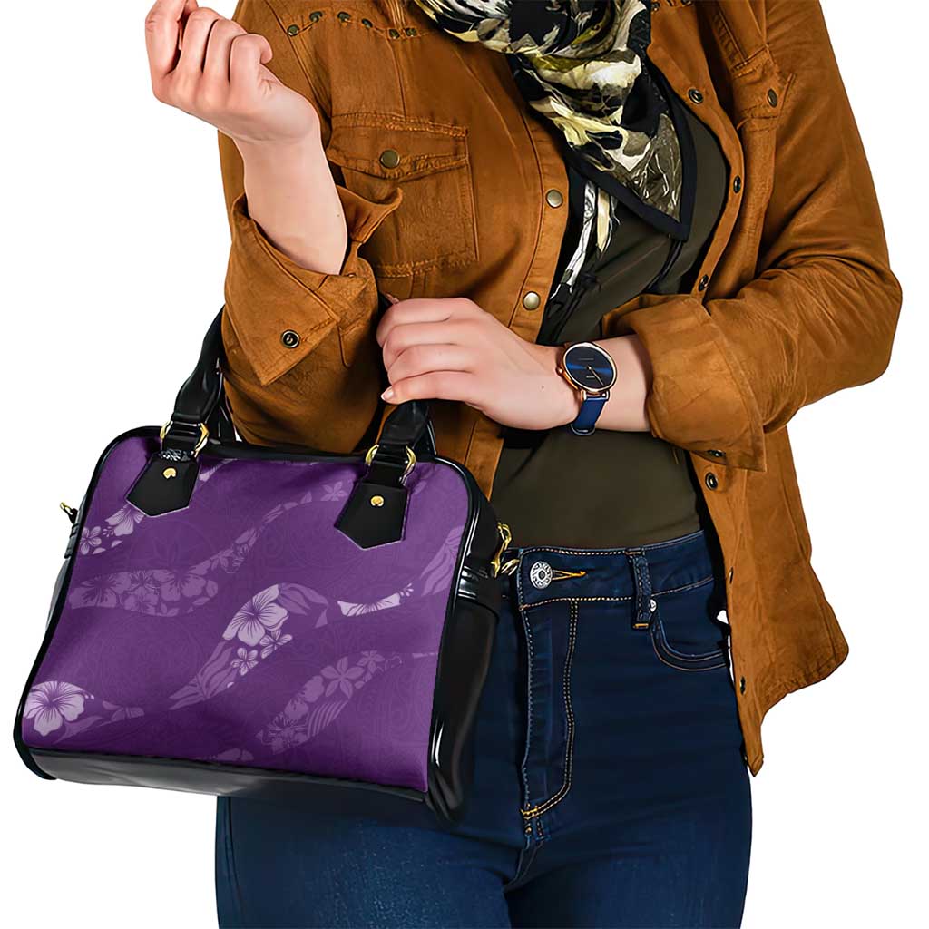 Aloha Hawaii Floral Tapa Shoulder Handbag Patchwork Violet - Polynesian Pride