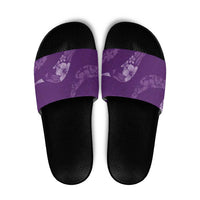 Aloha Hawaii Floral Tapa Slide Sandals Patchwork Violet - Polynesian Pride