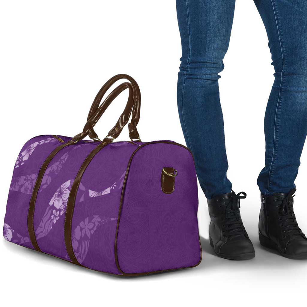 Aloha Hawaii Floral Tapa Travel Bag Patchwork Violet - Polynesian Pride