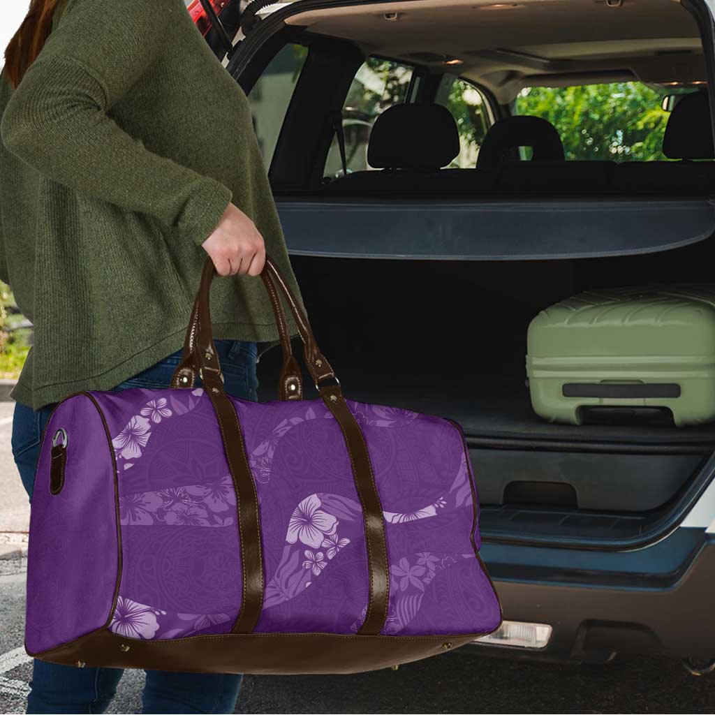 Aloha Hawaii Floral Tapa Travel Bag Patchwork Violet - Polynesian Pride