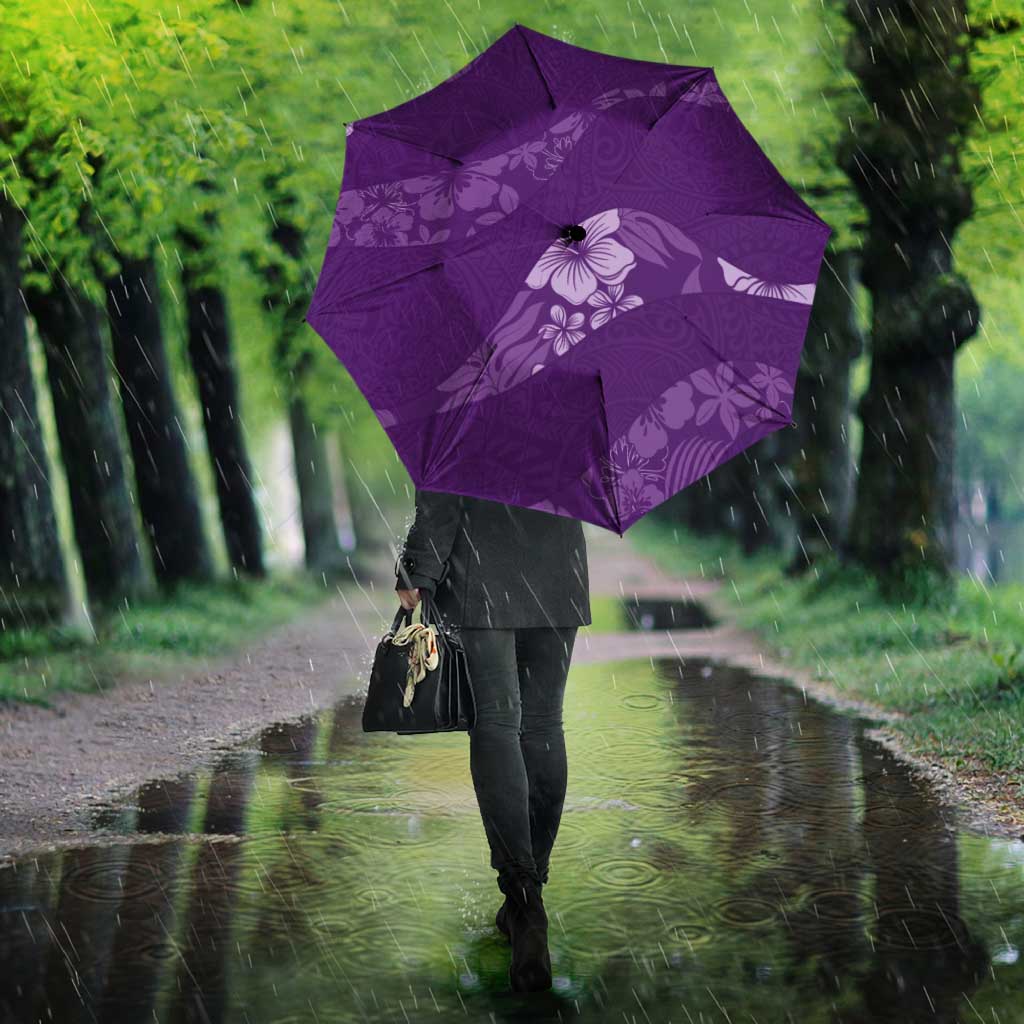 Aloha Hawaii Floral Tapa Umbrella Patchwork Violet - Polynesian Pride