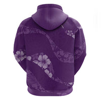 Aloha Hawaii Floral Tapa Zip Hoodie Patchwork Violet LT7 - Polynesian Pride