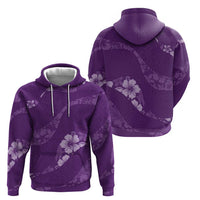 Aloha Hawaii Floral Tapa Zip Hoodie Patchwork Violet LT7 - Polynesian Pride