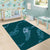 Aloha Hawaii Floral Tapa Area Rug Patchwork Teal - Polynesian Pride
