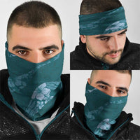 Aloha Hawaii Floral Tapa Neck Gaiter Patchwork Teal - Polynesian Pride