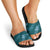 Aloha Hawaii Floral Tapa Slide Sandals Patchwork Teal - Polynesian Pride