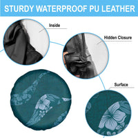 Aloha Hawaii Floral Tapa Spare Tire Cover Patchwork Teal - Polynesian Pride