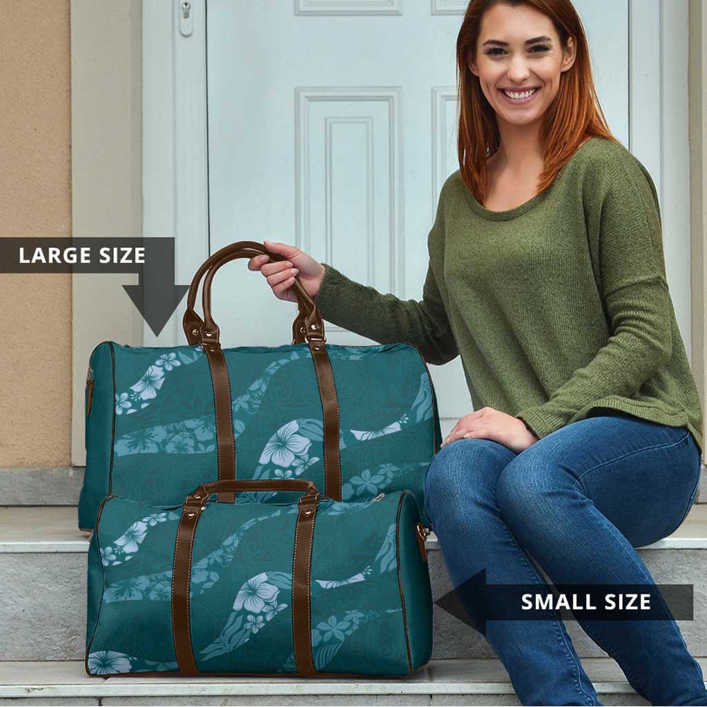 Aloha Hawaii Floral Tapa Travel Bag Patchwork Teal - Polynesian Pride