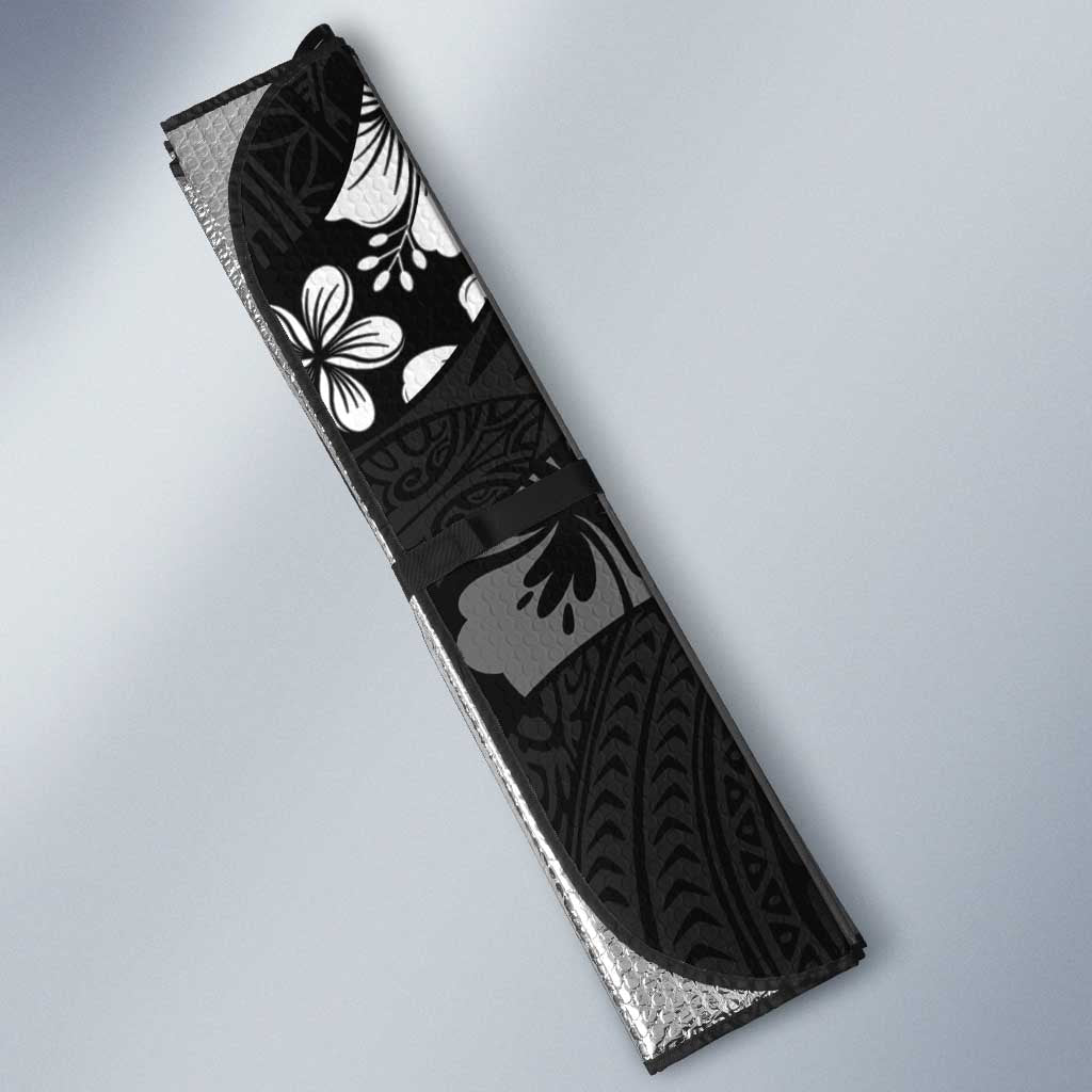 Aloha Hawaii Floral Tapa Auto Sun Shade Patchwork Charcoal - Polynesian Pride