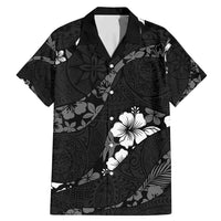 Aloha Hawaii Floral Tapa Family Matching Mermaid Dress and Hawaiian Shirt Patchwork Charcoal LT7 Dad's Shirt - Short Sleeve Charcoal - Polynesian Pride
