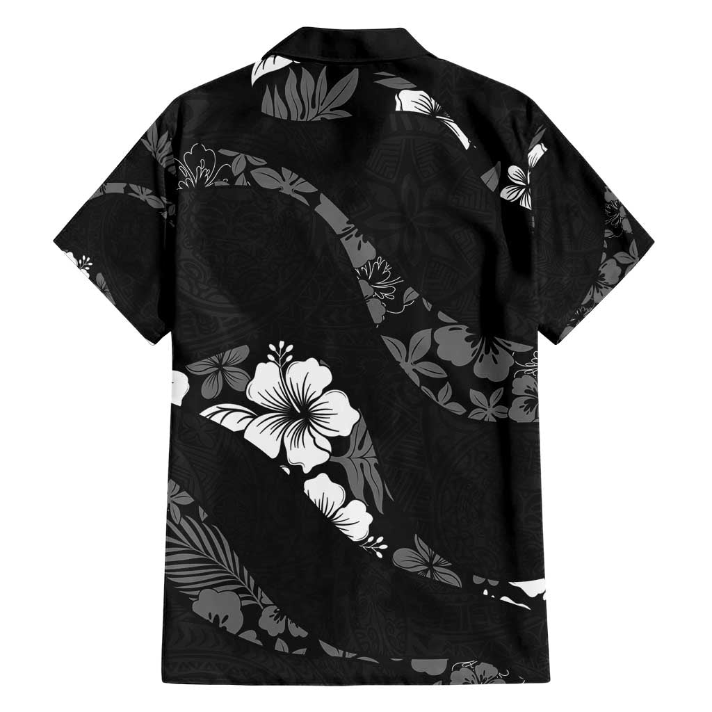 Aloha Hawaii Floral Tapa Hawaiian Shirt Patchwork Charcoal - Polynesian Pride