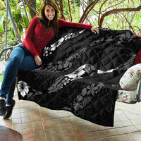 Aloha Hawaii Floral Tapa Quilt Patchwork Charcoal - Polynesian Pride