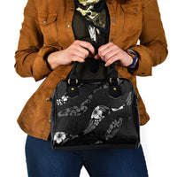 Aloha Hawaii Floral Tapa Shoulder Handbag Patchwork Charcoal - Polynesian Pride