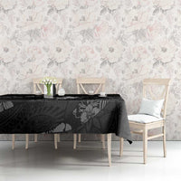 Aloha Hawaii Floral Tapa Tablecloth Patchwork Charcoal - Polynesian Pride