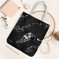 Aloha Hawaii Floral Tapa Tote Bag Patchwork Charcoal - Polynesian Pride