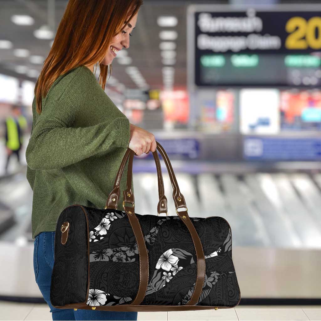 Aloha Hawaii Floral Tapa Travel Bag Patchwork Charcoal - Polynesian Pride