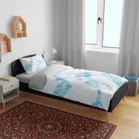 Aloha Hawaii Floral Tapa Bedding Set Patchwork Turquoise - Polynesian Pride