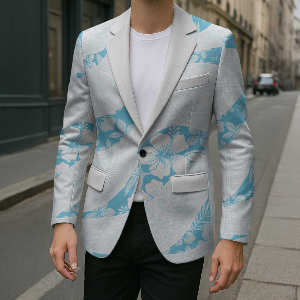 Aloha Hawaii Floral Tapa Blazer Patchwork Turquoise - Polynesian Pride