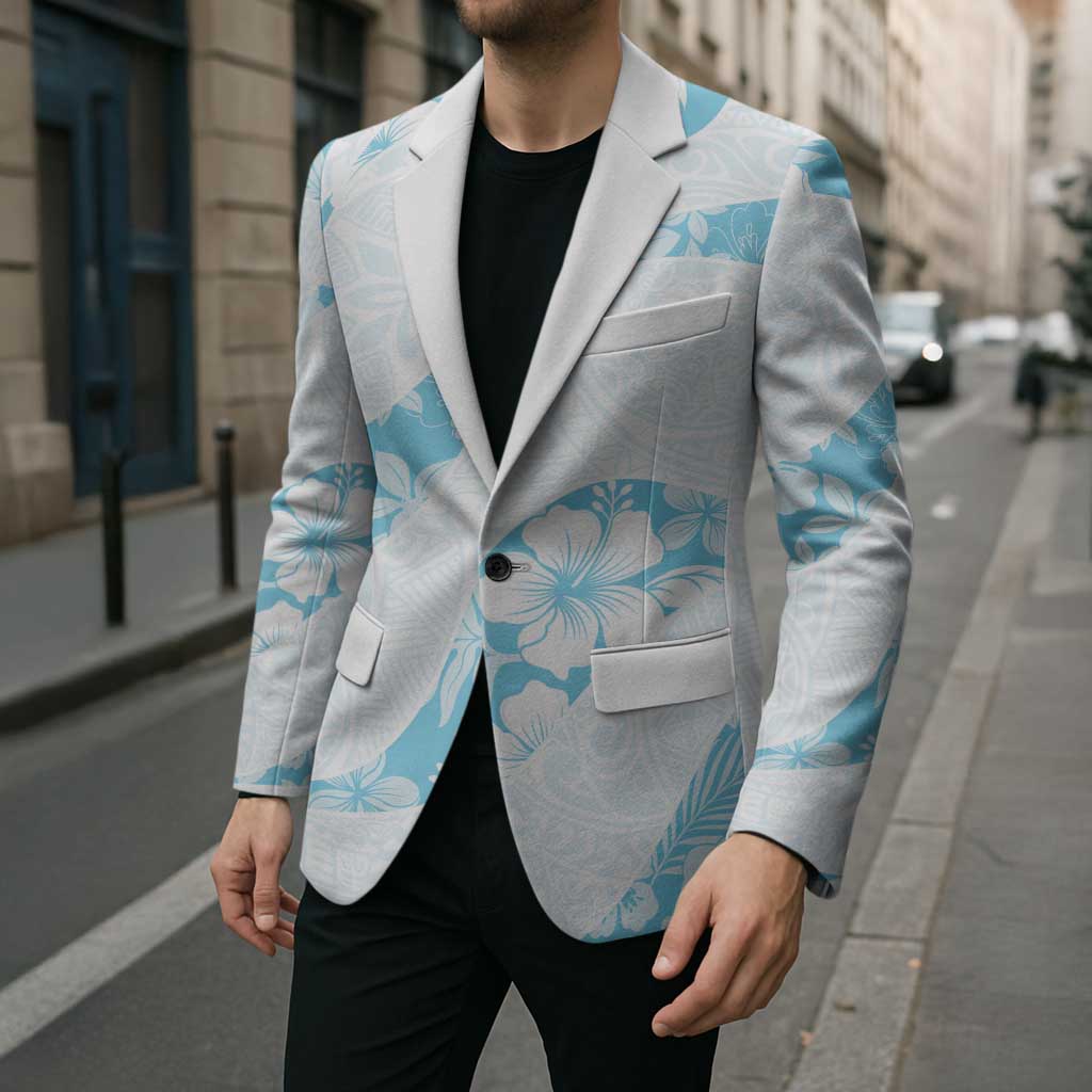 Aloha Hawaii Floral Tapa Blazer Patchwork Turquoise - Polynesian Pride