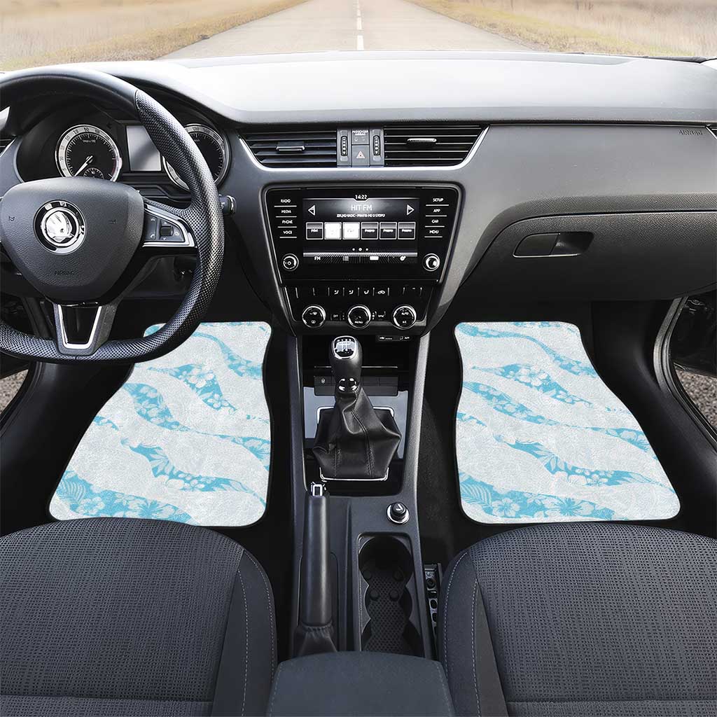 Aloha Hawaii Floral Tapa Car Mats Patchwork Turquoise - Polynesian Pride
