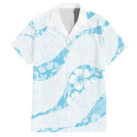 Aloha Hawaii Floral Tapa Family Matching Summer Maxi Dress and Hawaiian Shirt Patchwork Turquoise LT7 Dad's Shirt - Short Sleeve Turquoise - Polynesian Pride