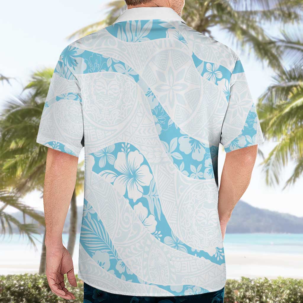 Aloha Hawaii Floral Tapa Hawaiian Shirt Patchwork Turquoise - Polynesian Pride