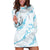 Aloha Hawaii Floral Tapa Hoodie Dress Patchwork Turquoise - Polynesian Pride