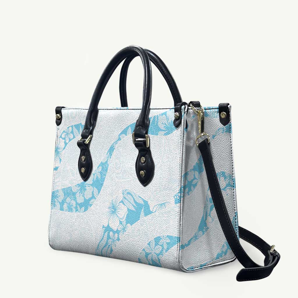 Aloha Hawaii Floral Tapa Leather Bag Patchwork Turquoise - Polynesian Pride