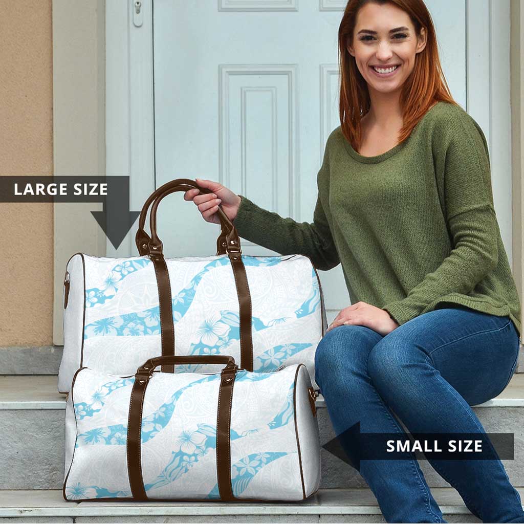 Aloha Hawaii Floral Tapa Travel Bag Patchwork Turquoise - Polynesian Pride