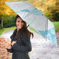 Aloha Hawaii Floral Tapa Umbrella Patchwork Turquoise - Polynesian Pride