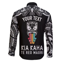 Personalised Kia Kaha Te Reo Maori Family Matching Short Sleeve Bodycon Dress and Hawaiian Shirt Hei Tiki Mix Koru - Black LT7 - Polynesian Pride