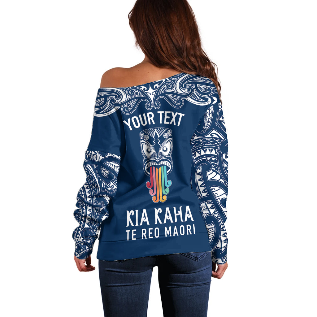 personalised-kia-kaha-te-reo-maori-off-shoulder-sweater-hei-tiki-mix-koru-navy-blue