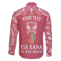 Personalised Kia Kaha Te Reo Maori Family Matching Summer Maxi Dress and Hawaiian Shirt Hei Tiki Mix Koru - Pink LT7 - Polynesian Pride