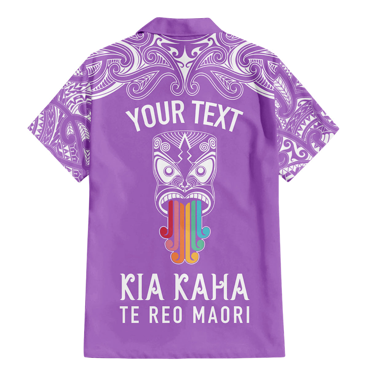 Personalised Kia Kaha Te Reo Maori Family Matching Mermaid Dress and Hawaiian Shirt Hei Tiki Mix Koru - Purple LT7 - Polynesian Pride