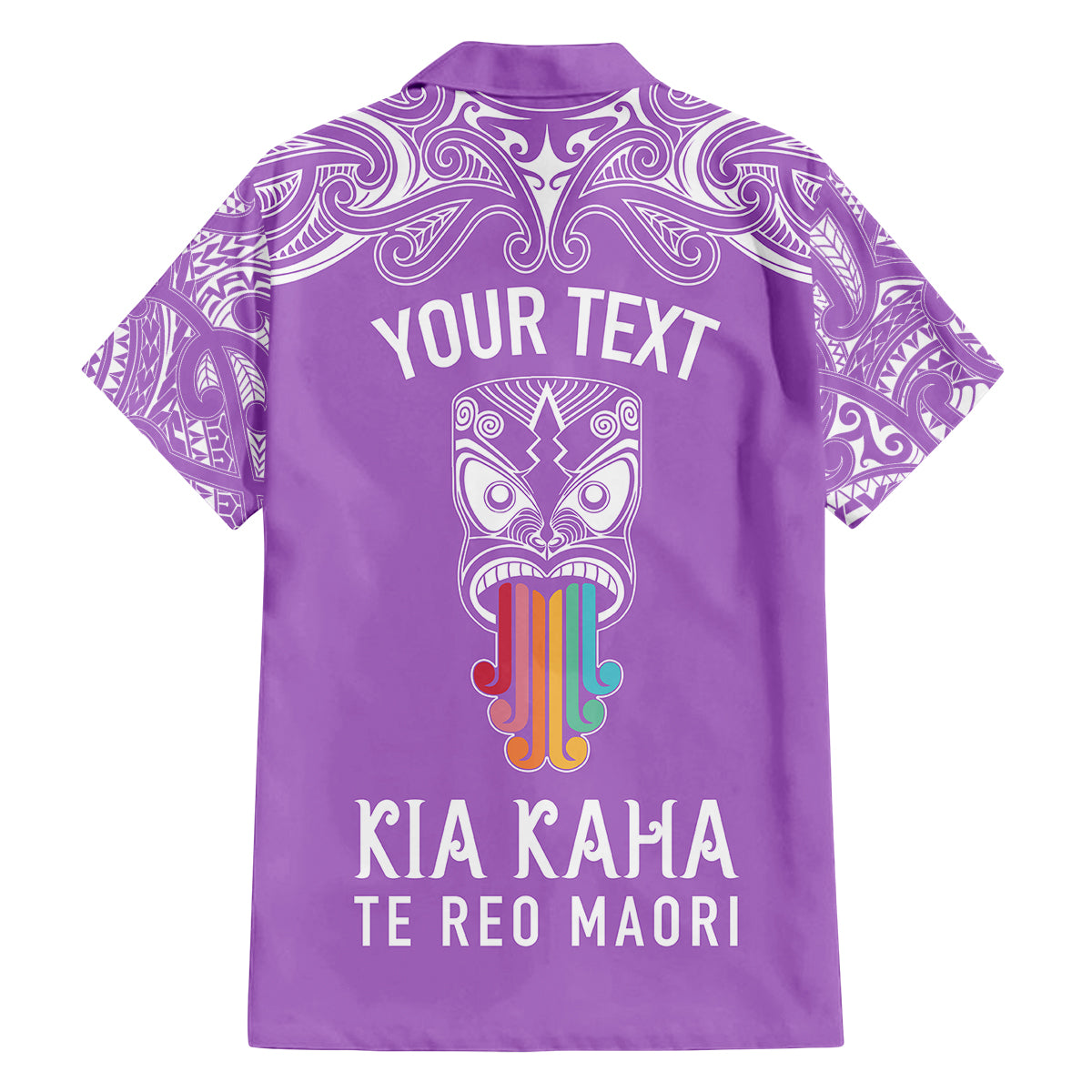 Personalised Kia Kaha Te Reo Maori Family Matching Tank Maxi Dress and Hawaiian Shirt Hei Tiki Mix Koru - Purple LT7 - Polynesian Pride