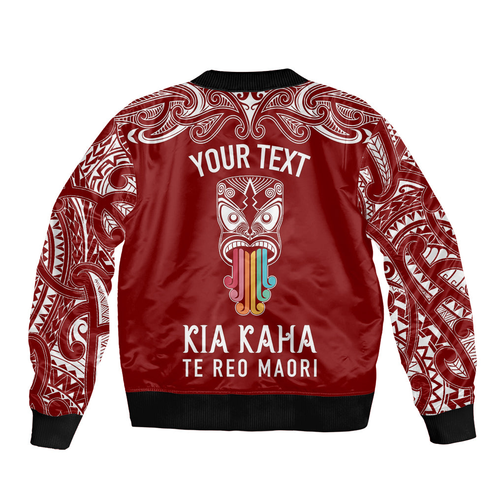 personalised-kia-kaha-te-reo-maori-sleeve-zip-bomber-jacket-hei-tiki-mix-koru-red