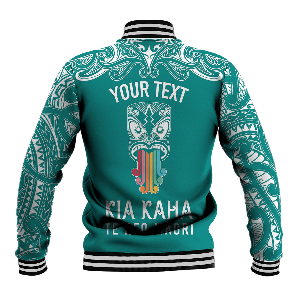 personalised-kia-kaha-te-reo-maori-baseball-jacket-hei-tiki-mix-koru-teal