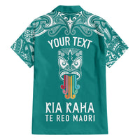 Personalised Kia Kaha Te Reo Maori Family Matching Summer Maxi Dress and Hawaiian Shirt Hei Tiki Mix Koru - Teal LT7 - Polynesian Pride